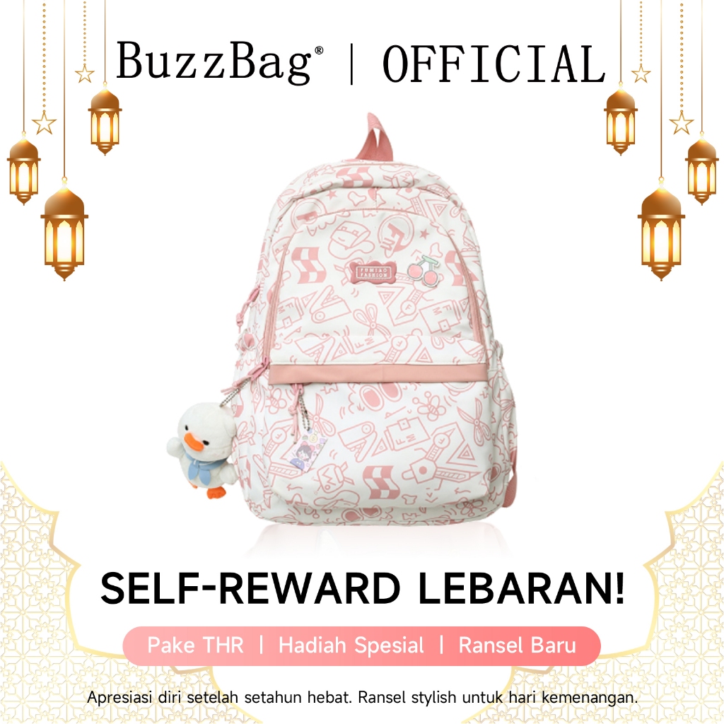 BUZZBAG - Tas sekolah pink aesthetic school bag aesthetic tas sekolah tas ransel laptop