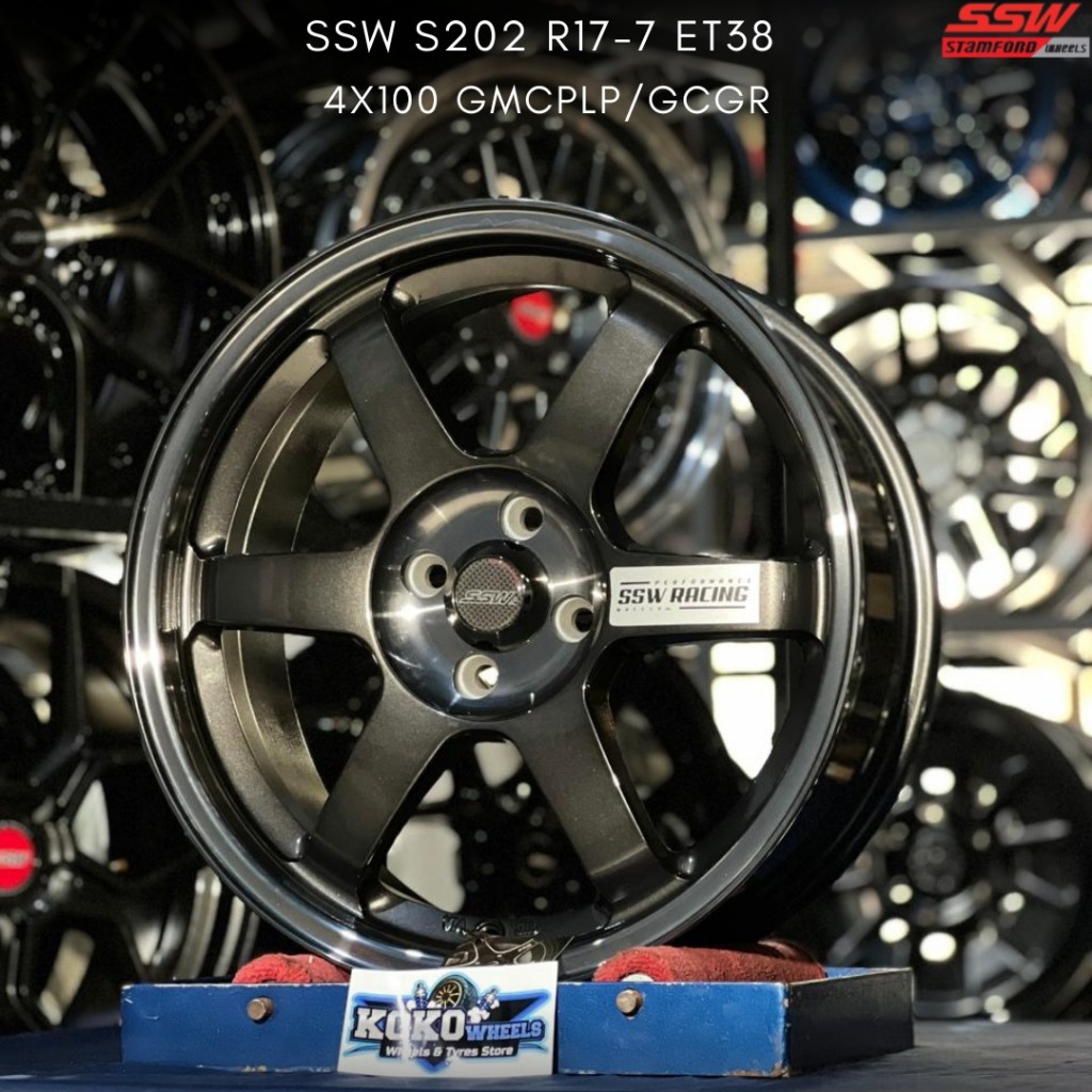 SSW Velg Mobil Ssw S202 R17x7 ET38 4x100 GMCPLP/GCGR Cocok Raize Rocky Jazz Dll