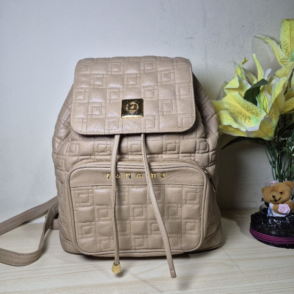 Tas Ransel kulit Asli Renoma Paris Preloved
