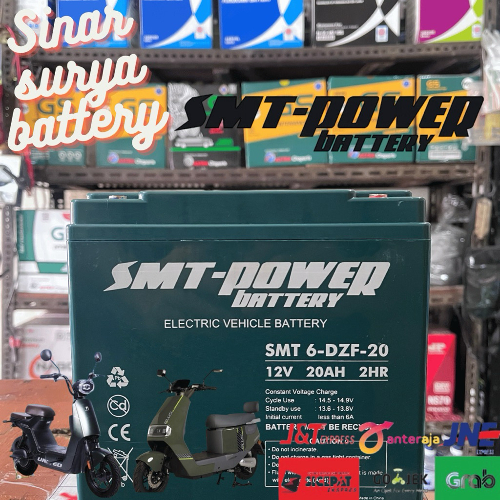 Aki Kering VRLA merek SMT-POWER 6-DZF-20 (12VOLT 20 AMPERE) bisa untuk sepeda listrik,Genset dll.