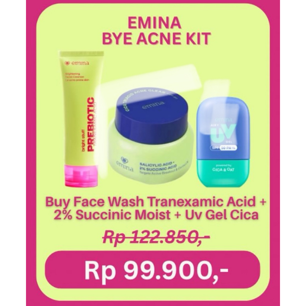 BY.FAST - Emina Bundle Set Acne Bye Kit (Buy3get1)