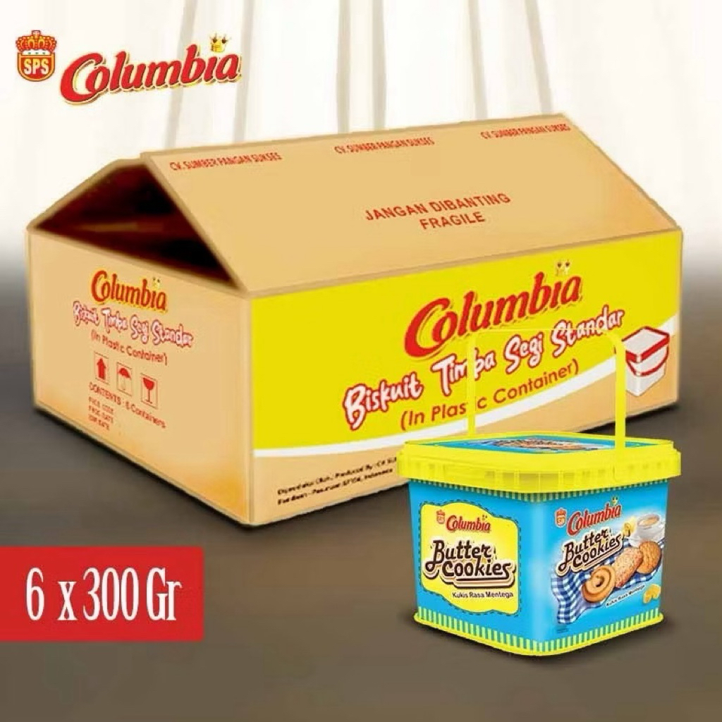 [ 1 Karton Isi 6 Pcs ] Biskuit Columbia Butter Cookies