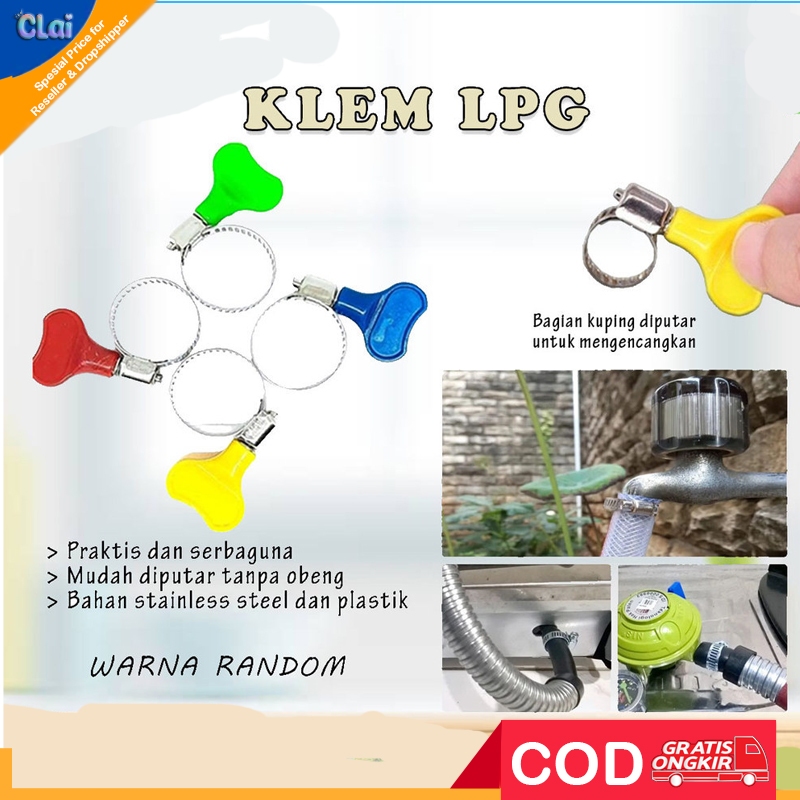 (clai) Klem LPG & Ikatan Kapas Zernii 7/8 Bisa untuk Filter Zerni Selang Air Gas Elpiji Dengan Knop 