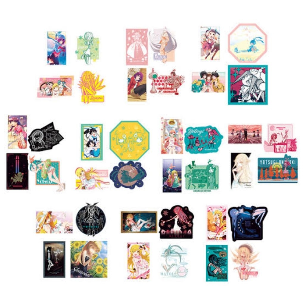 SET Sticker Ichiban Kuji Monogatari Series Hitagi Senjougahara Mayoi Hachikuji Nadeko Sengoku Tsubas