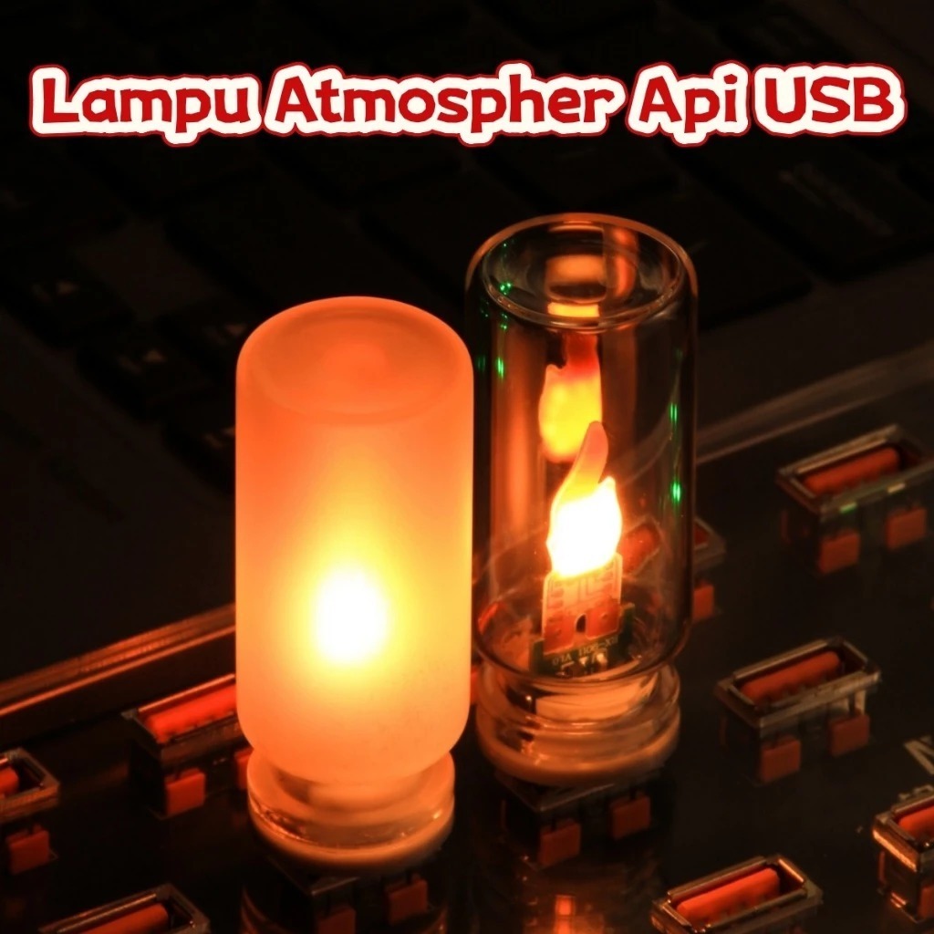 LAMPU HIASAN DEKORASI RUANGAN UNIK EFEK API UNGGUN ATMOSHPER LAMPU TIDUR USB LAMPU MOBIL CAS