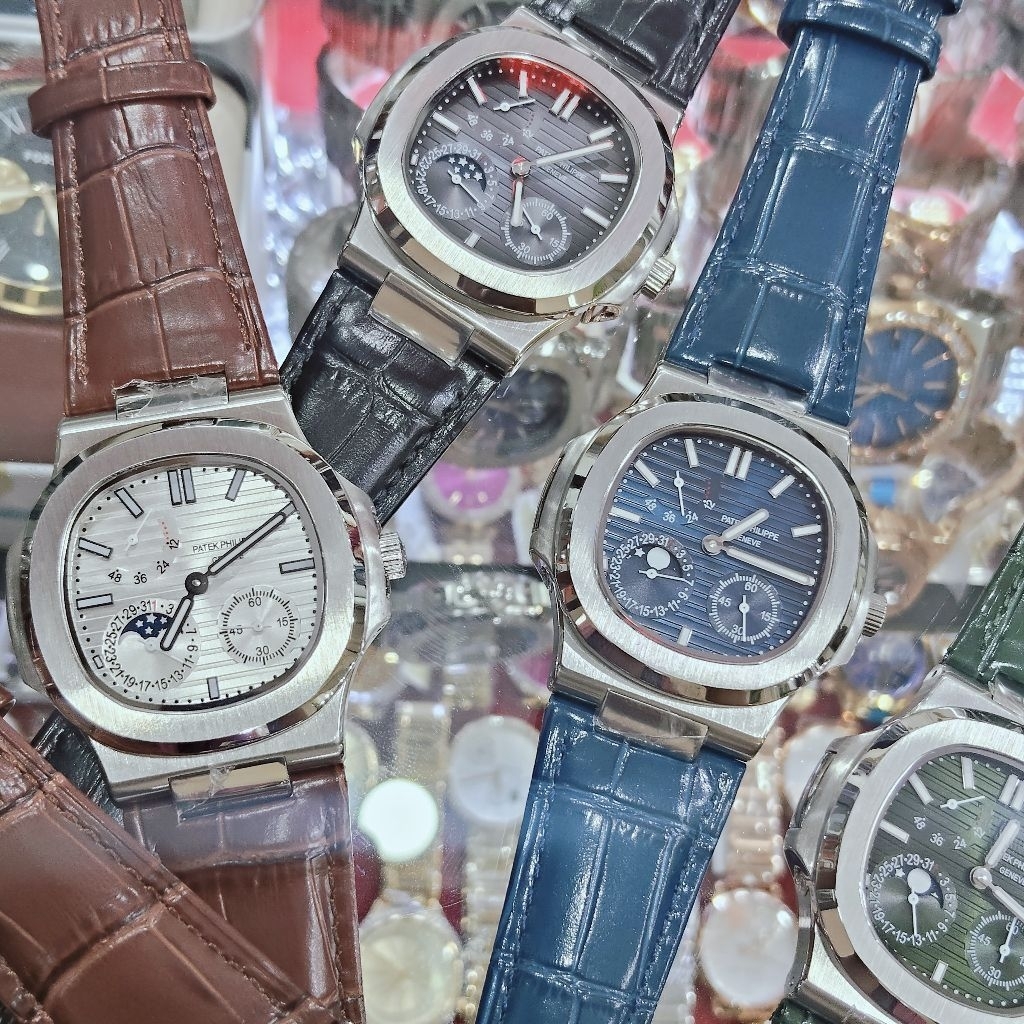 Jam Tangan PP Nautlius Moon Phase Reserve Automatic Strap Leather
