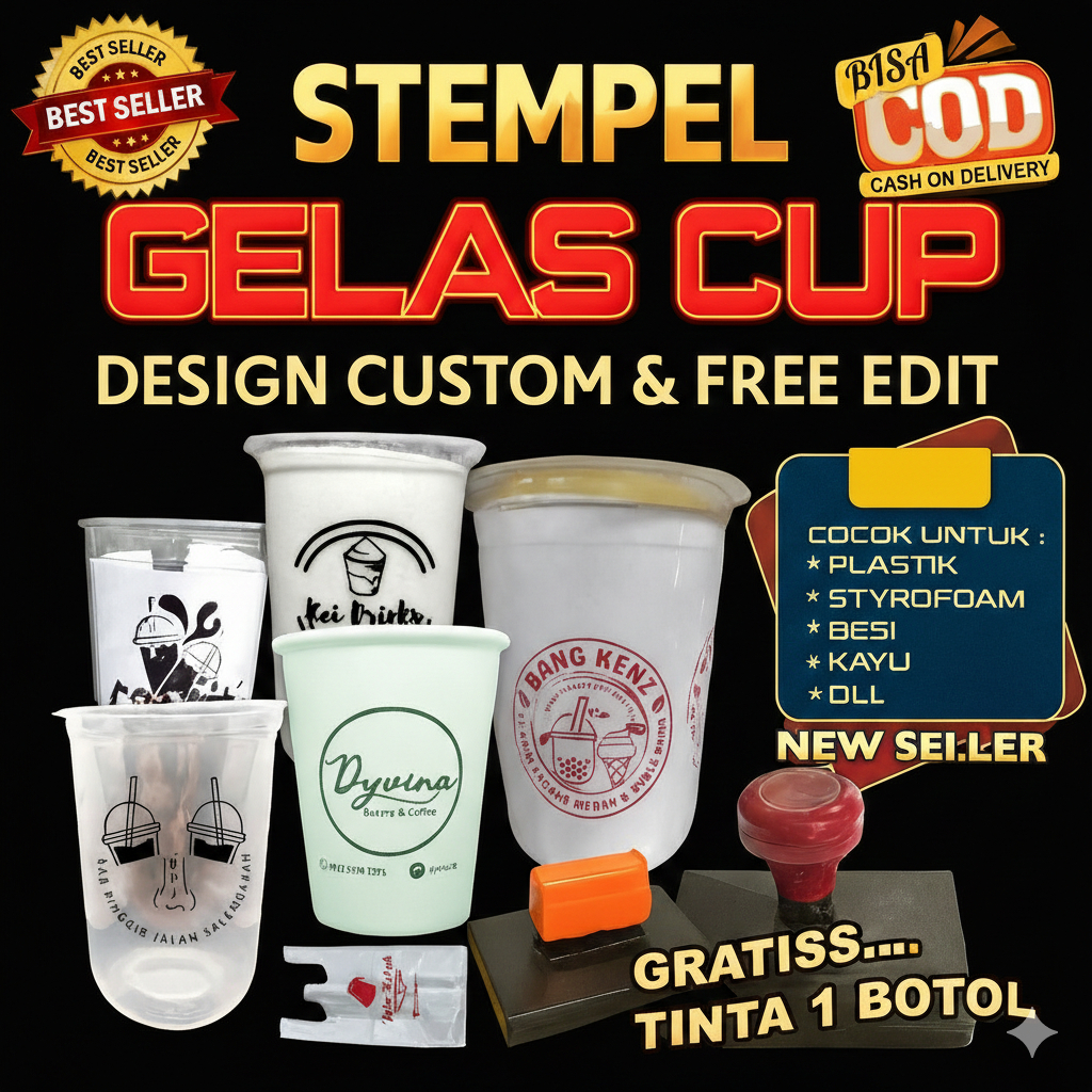 STEMPEL PLASTIK FLASH TINTA PERMANEN