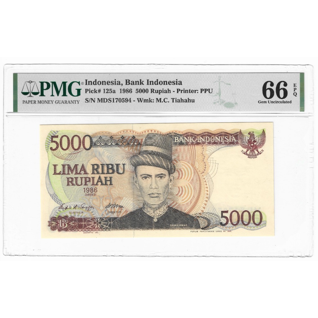 Uang Kuno Teuku Umar 5000 Rupiah PMG 66EPQ