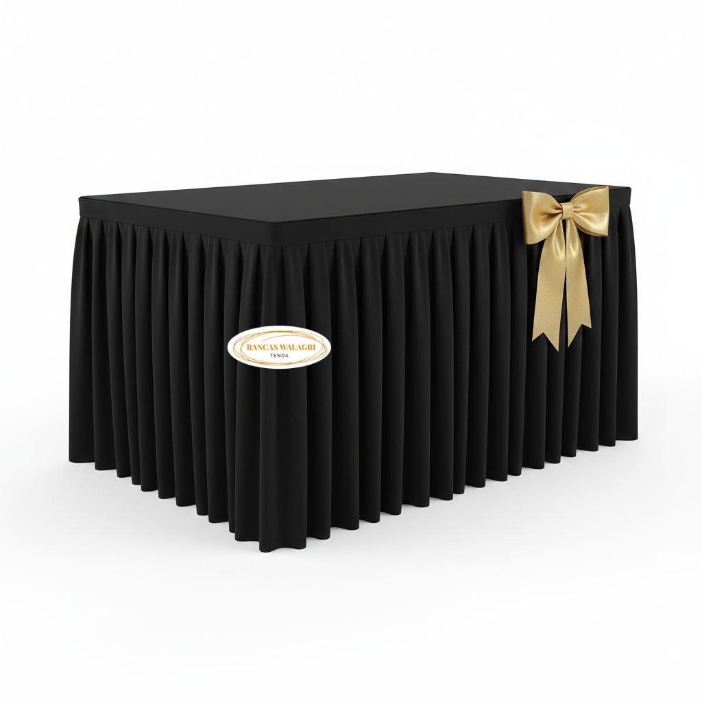 Cover Meja Rempel Premium/Taplak Meja Pesta# 120CM