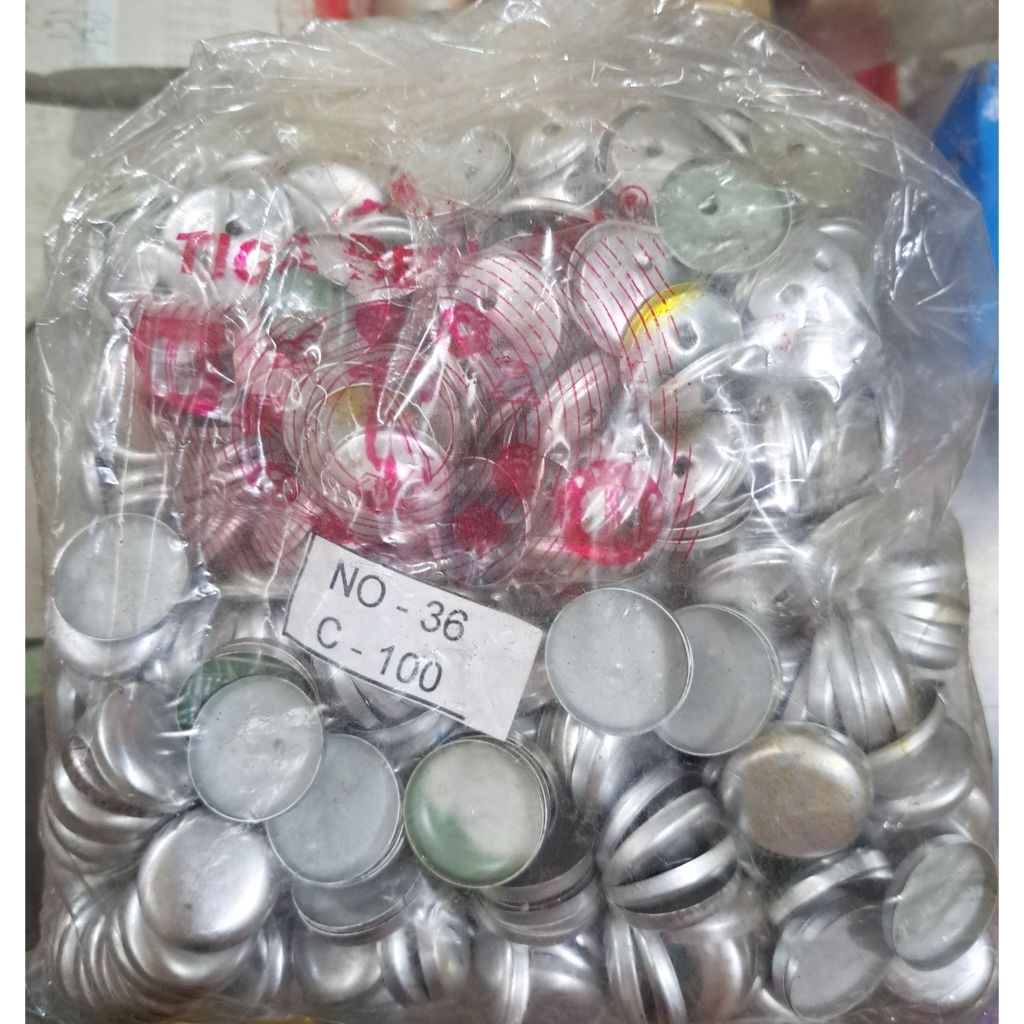 Kancing Bungkus Kaleng ukuran 36 gepeng merk surya mas