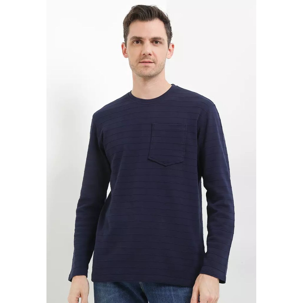 Cotton Interlock Bone Combed T-shirt KSLL2462 LOIS ORIGINAL PRIA NAVY BIRU DONGKER