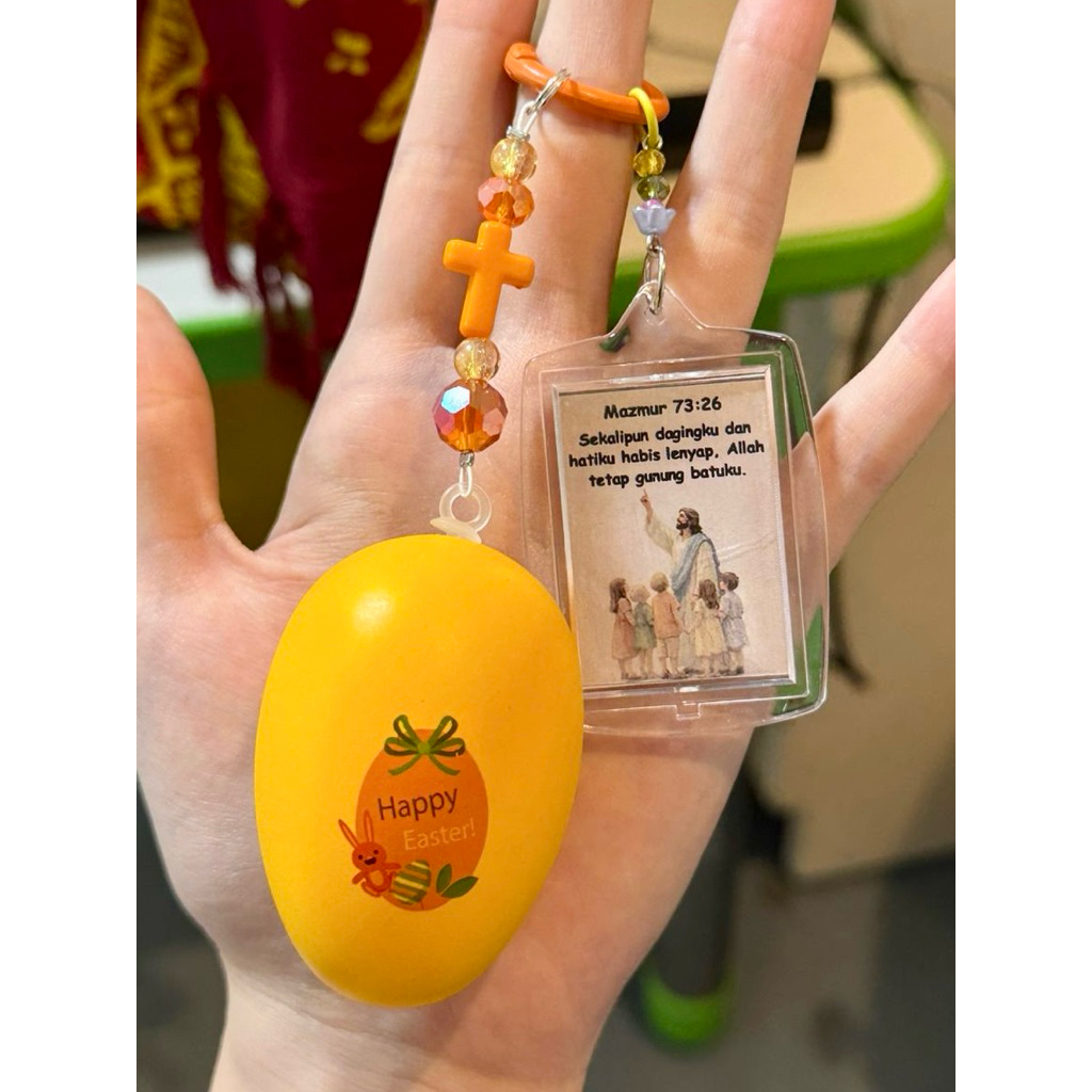 Gantungan Kunci Telur Souvenir Paskah Ayat Alkitab Renungan Sekolah Minggu