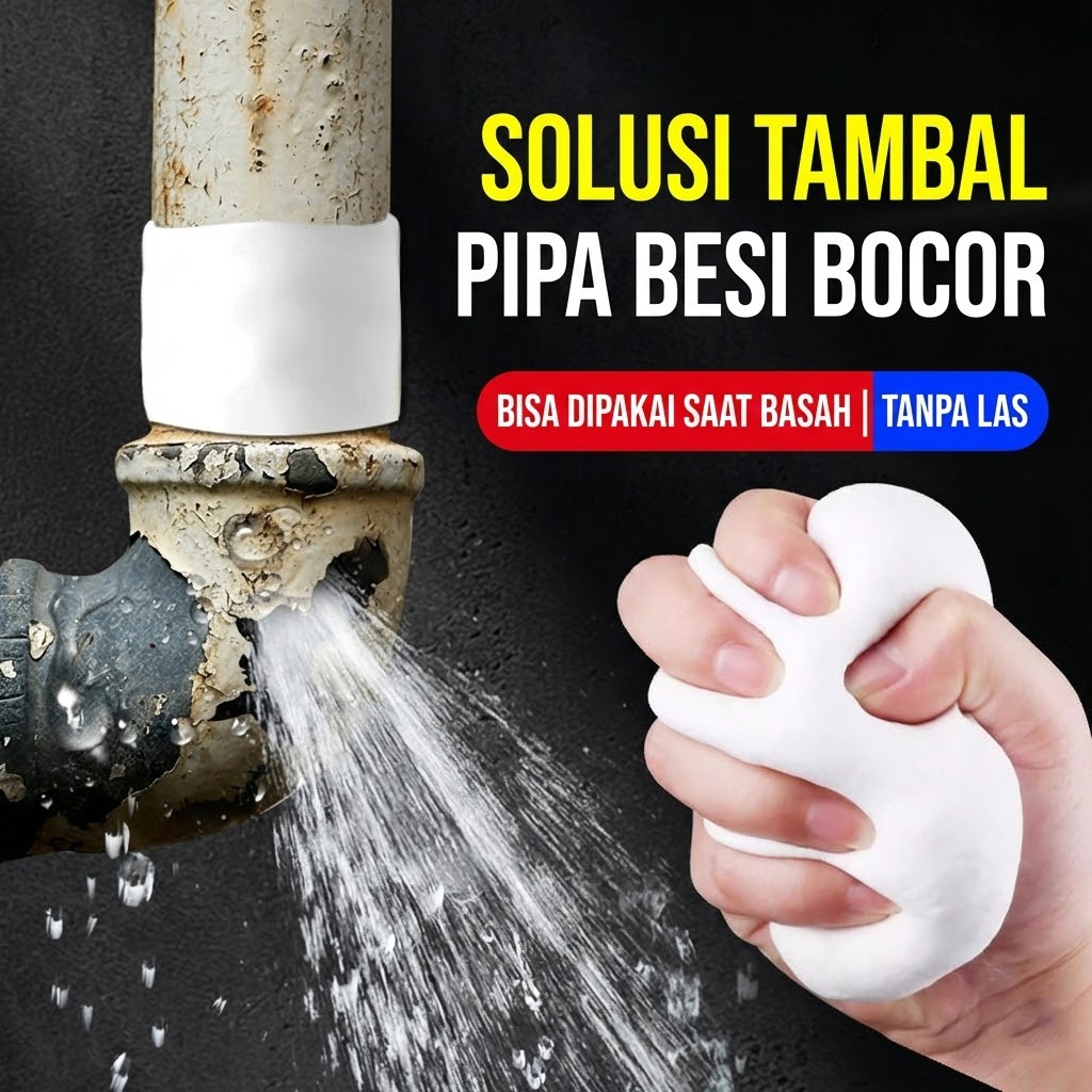 Dempul Penambal Lubang Pipa Air Bocor Lem Besi Epoxy Putty Anti Air Tahan Panas Serbaguna
