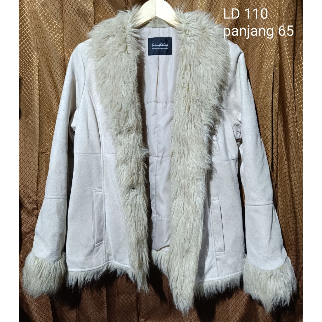 jaket vintage suede bulu jaket suede bulu cream jaket winter bulu cream jaket kulit suede bulu jaket