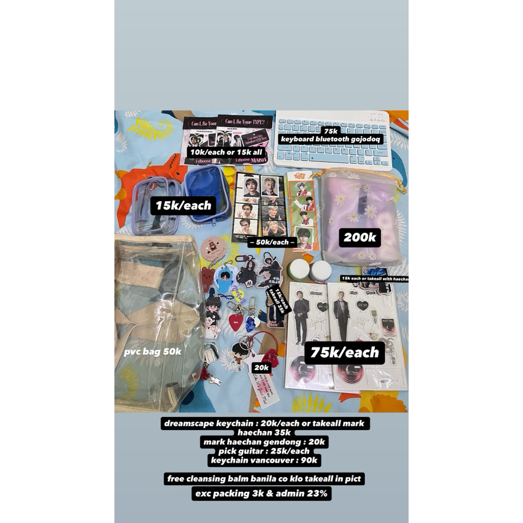 sell slogan markhyuck keyboard gojodoq tas pvc konser photostrip the link+ istj mark haechan stand a