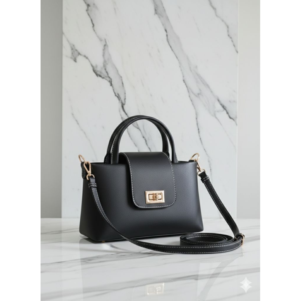 Hanggia Bag by Wina - Handbag Wanita tas tenteng POLOS terbaru kulit sintetis PU Korean Style