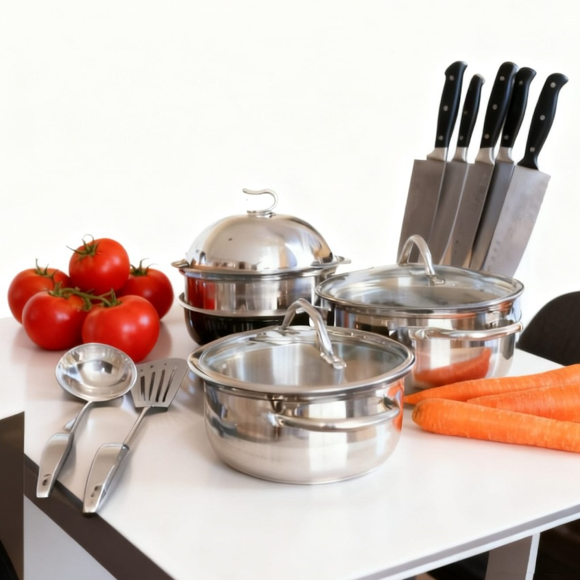 Panci Elegant Cookware Set [9 pieces Cookware+Bonus 3 Pieces] Home Line