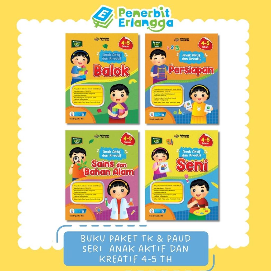 [Erlangga] Buku Aktivitas Anak: Seri Anak Aktif & Kreatif 4-5 Tahun