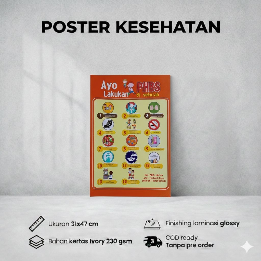 Poster Ayo Lakukan PHBS di Sekolah - Poster PHBS - PHBS Sekolah