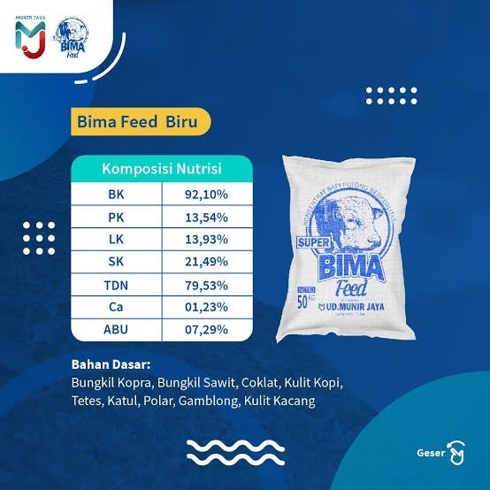 KONSENTRAT BIMAFEED BIRU SUPER (ECER) - Pakan Sapi Penggemukan Percepat Pertumbuhan Konsentrat