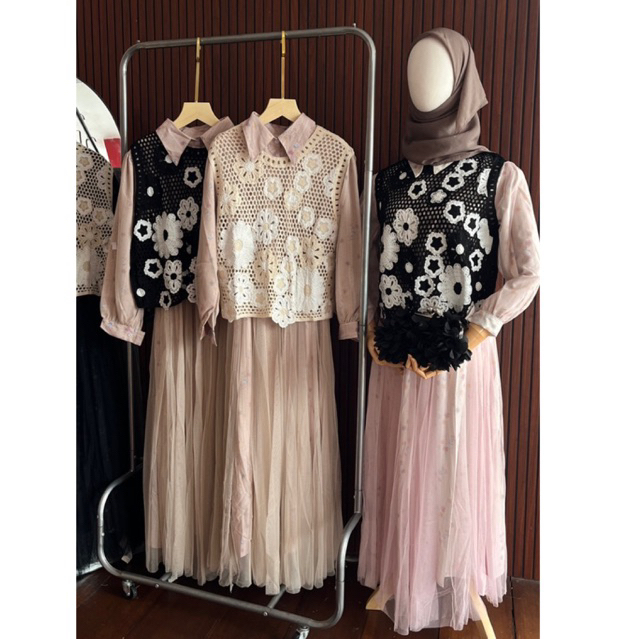 Gamis yuna Vest Rajut/Gamis Mewah tile