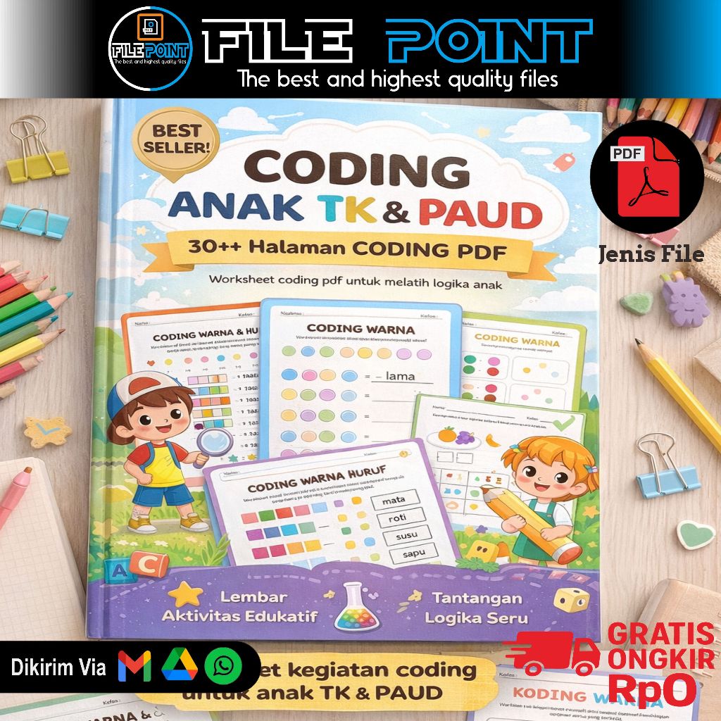 Worksheet Coding Anak TK & PAUD, PDF 30 ++ Halaman