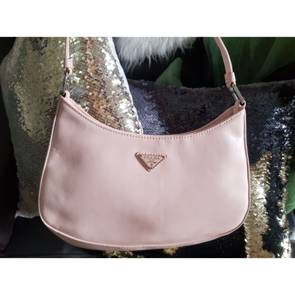 Tas Preloved Prada* Cleo Brushed Leather Shoulder Bag.