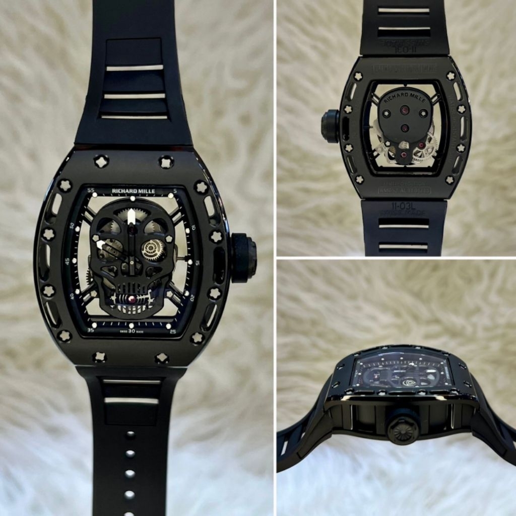 JAM TANGAN COWOK RM SKULL 052 AUTOMATIC 42MM
