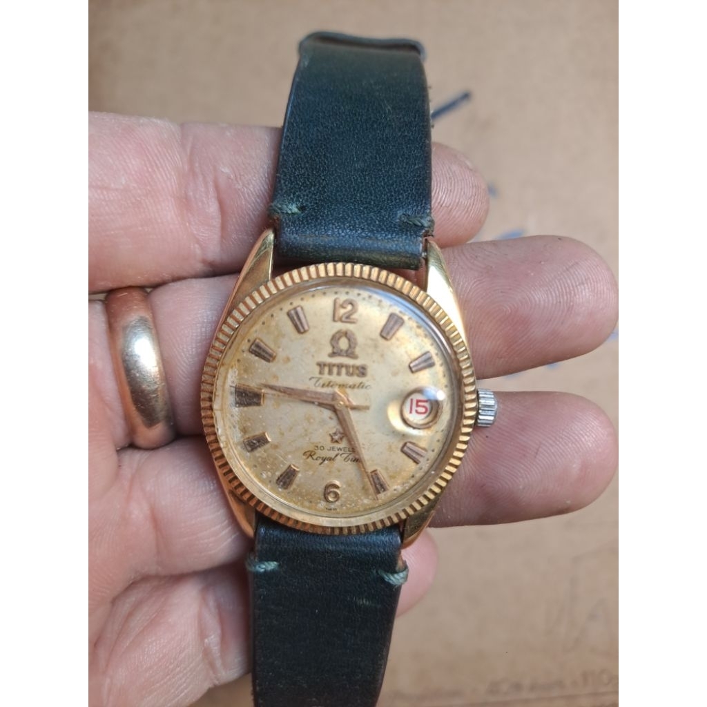 jam tangan second vitage titus royal time otomatic original