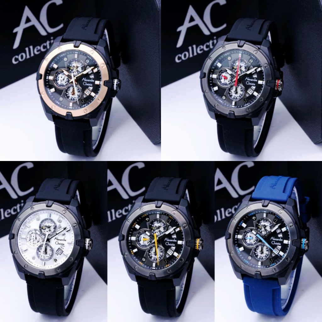 JAM TANGAN PRIA ALEXANDRE CHRISTIE AC 6546 AC6546 / AC 6693 AC6693 BLACK ORIGINAL MURAH