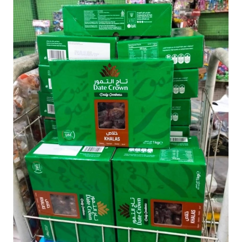 Kurma Datecrown Khalas 1kg Original Kurma Khalas Box hijau 1kg Mesir Buah Kurm
