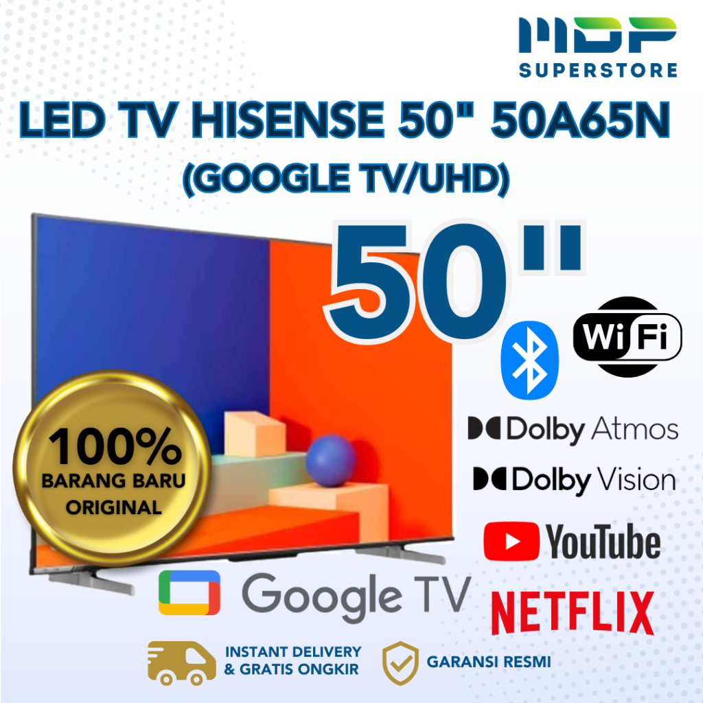 TV HISENSE 50" 50A65N (GOOGLE TV/UHD)
