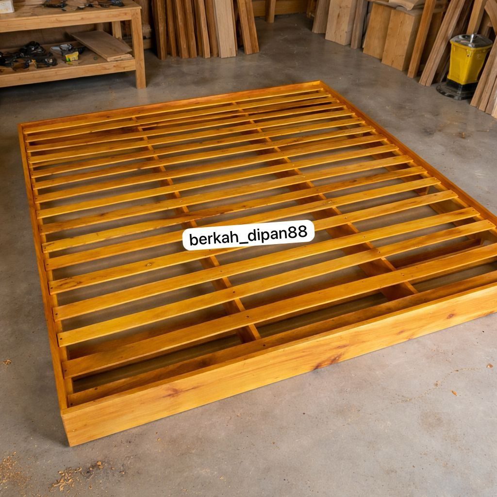 dipan kasur/tatakan kasur kayu mahoni