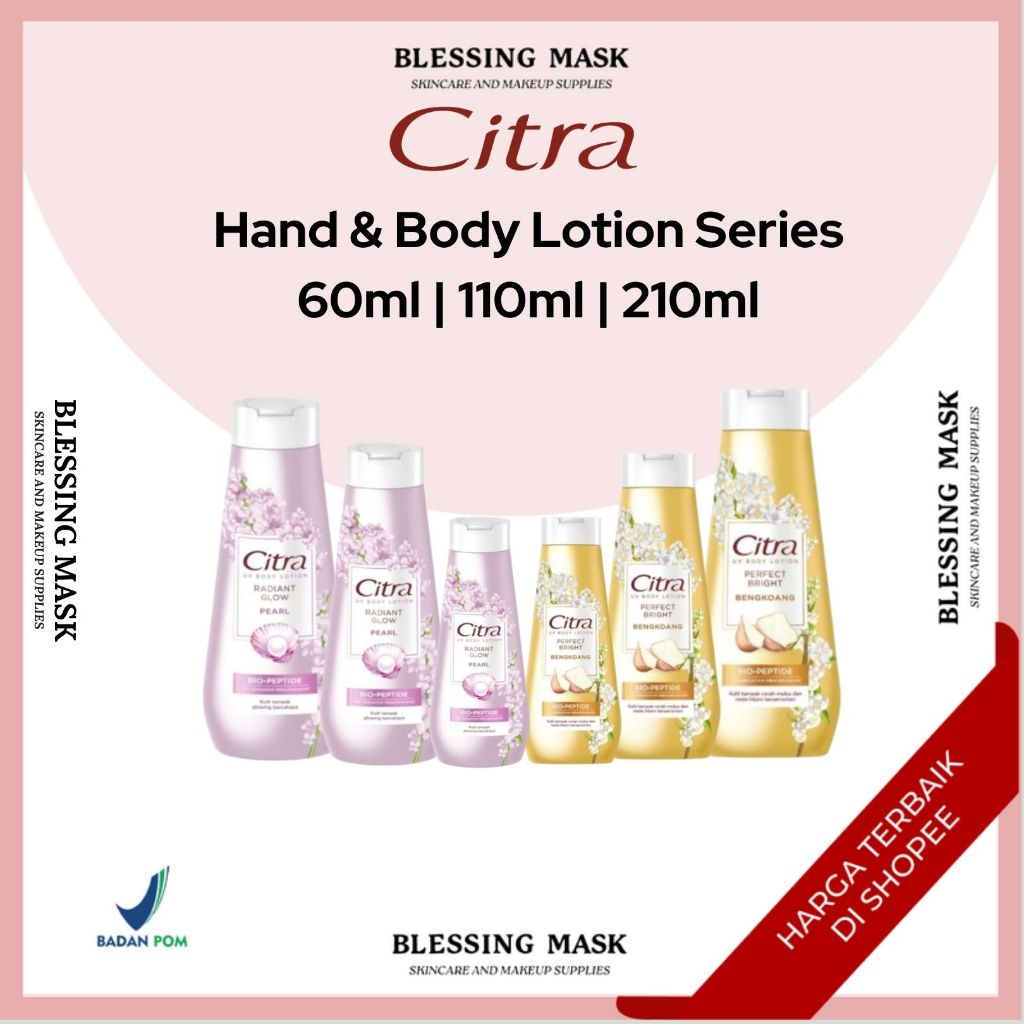 Citra Hand & Body Lotion Natural Glowing White UV | Night Collagen | Pearly White UV 230mL | 120mL |