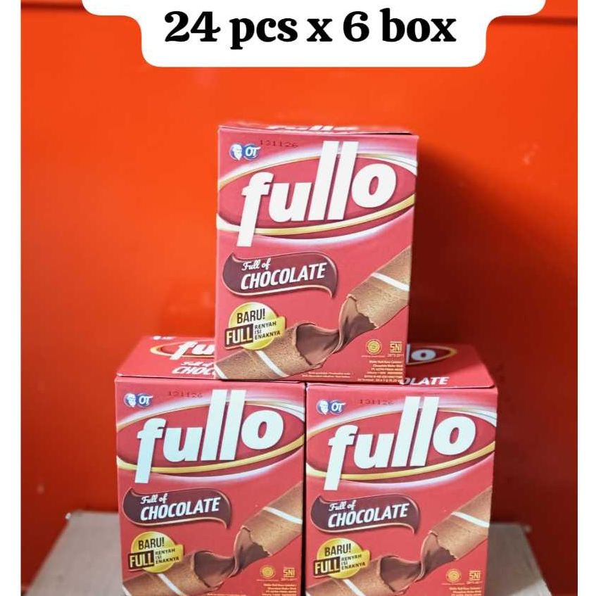 1 Box 24 Pcs Wafer Roll Fullo Rasa Vanilla Coklat