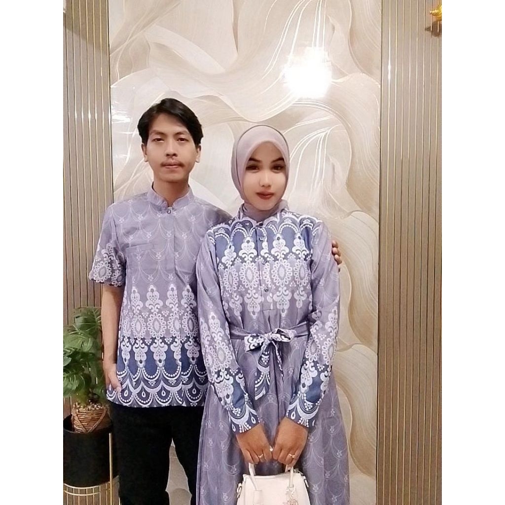[MellizaCollection] Walu Dress & Ahdan Koko - Dusty Lilac | Baju Muslim Wanita | Baju Muslim Pria | 