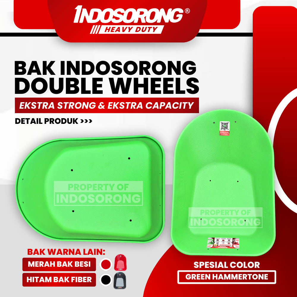 BAK BESI Kereta Sorong / Angkong / Gerobak Sawit INDOSORONG DOUBLE WHEELS ( BAK SAJA )
