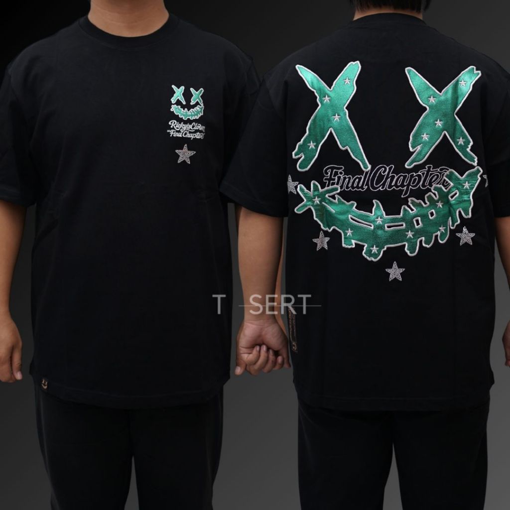 RIC Ricky Is Clown Green Flashing Meteor Black Tee / Baju Kaos Ricky Is Clown Authentic