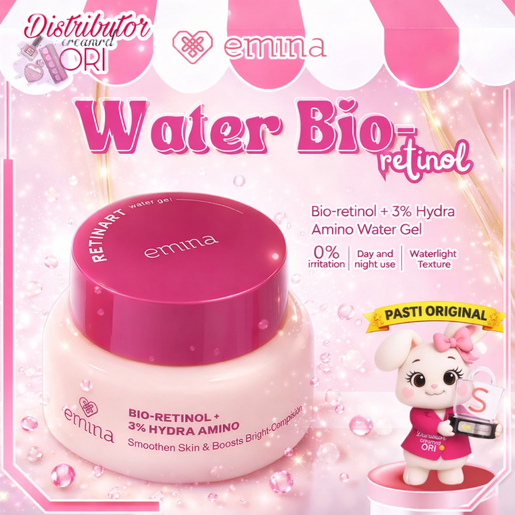 Emina Water Bio-Retinol Gel Moisturizer 30g -Anti Penuaan | Distributor Cream Ori