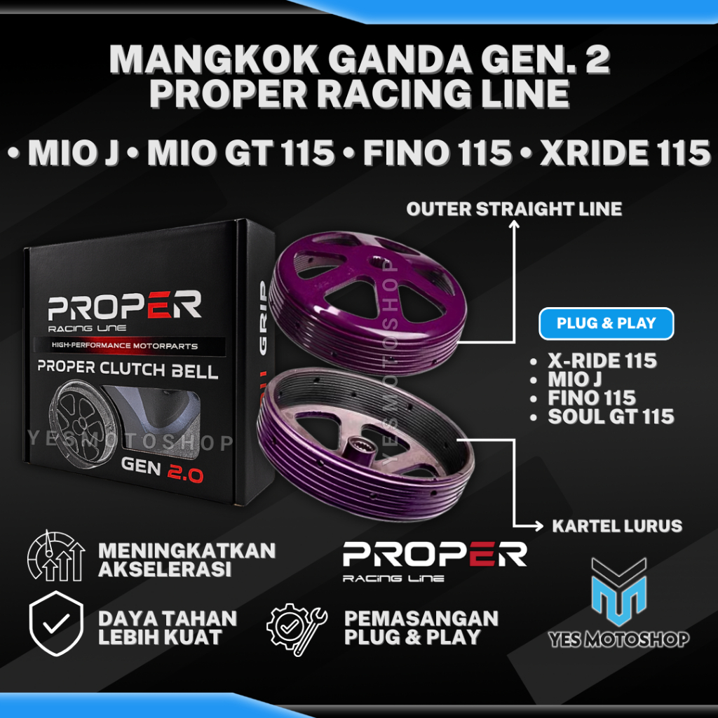 Mangkok Ganda Proper Racing Line Mio J Mio GT 115 Fino 115 X-ride 115 Mangkok Ganda Anti Gredek