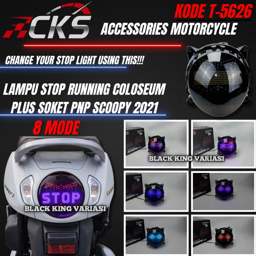 Lampu Stop Scoopy Animasi 8 Mode Stoplamp Scoopy New 2021-2023 Stoplamp LED 8 Mode Scoopy Animasi