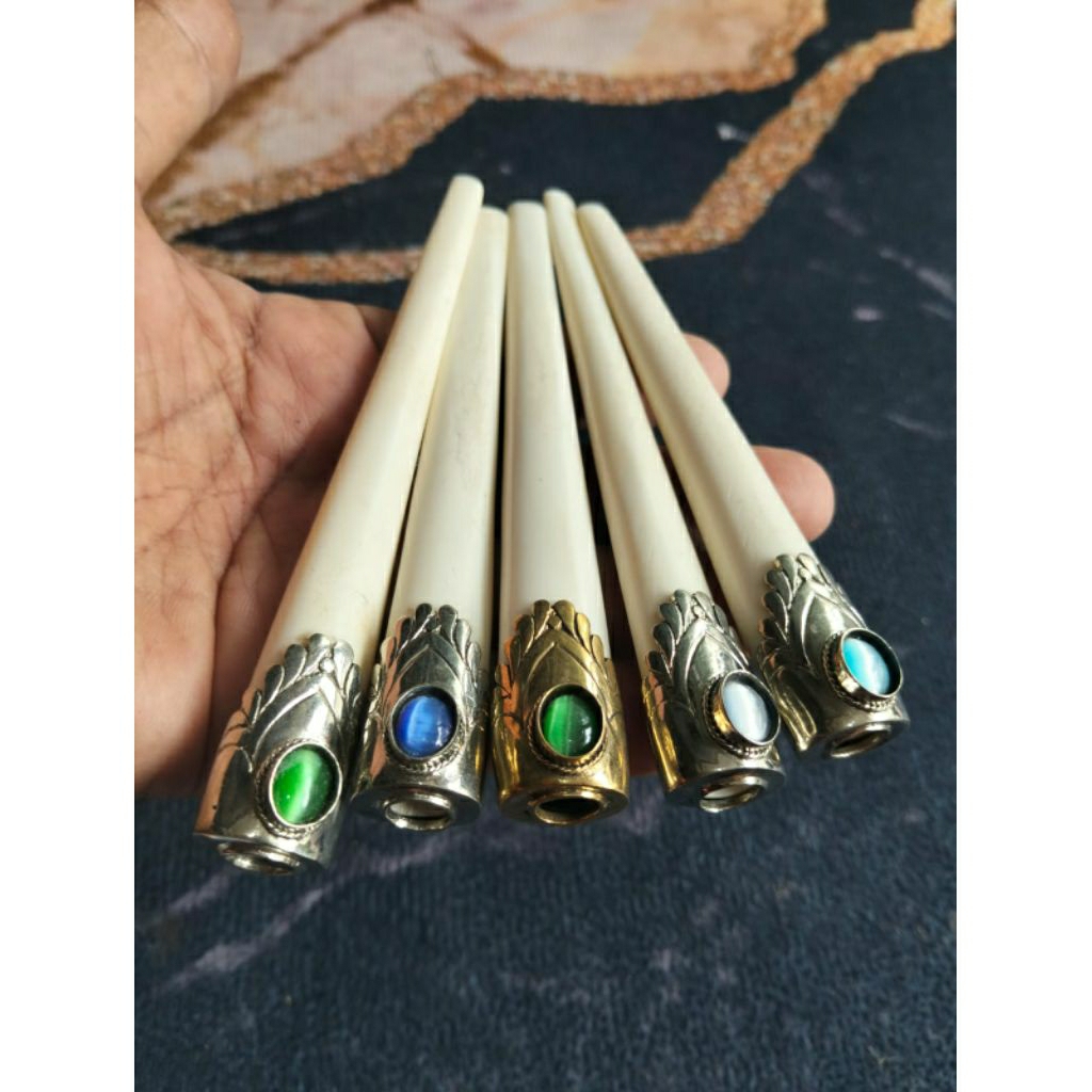 pipa rokok bahan tulang sapi asli panjang 12 cm