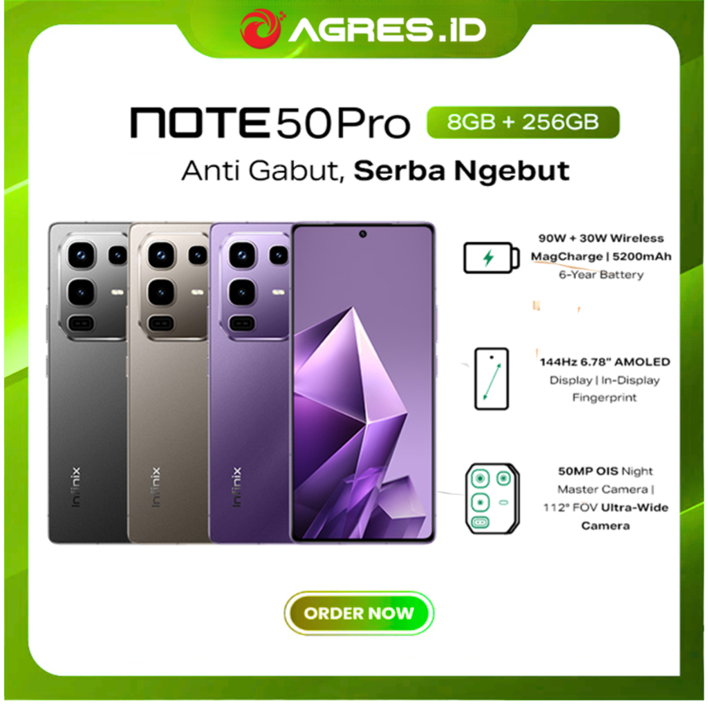 Infinix Note 50 Pro 8GB-256GB Helio G100 Ultimate - 6.78” FHD+ Amoled 5200 mAh