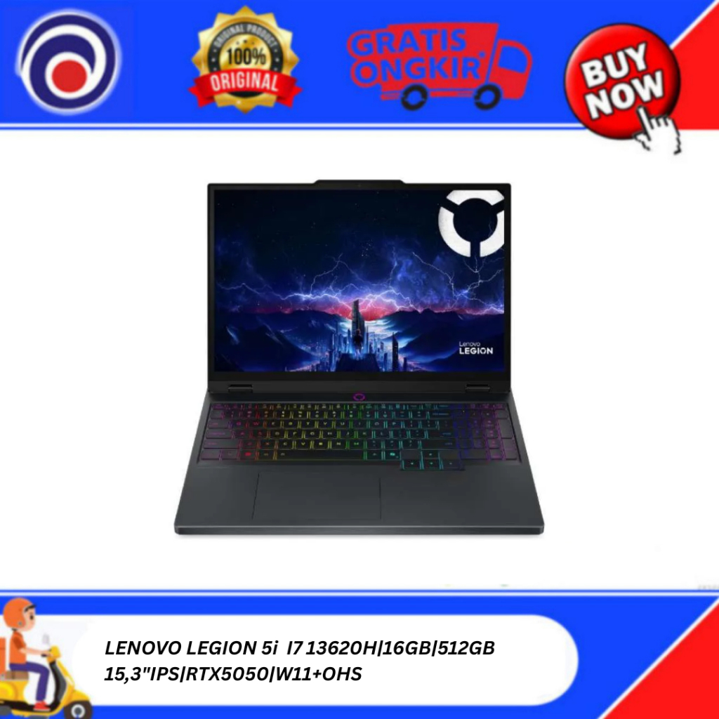 LAPTOP LENOVO LEGION 5i  I7 13620H|16GB|512GB|15,3"IPS|RTX5050|W11+OHS