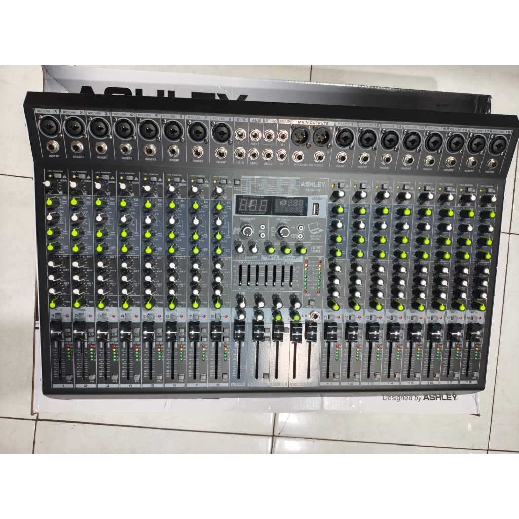 Mixer Audio Ashley MDX16 MDX 16 Original 16 Chanel USB Bluetooth Soundcard PC 4 Tone 3 AUX Efek 199D