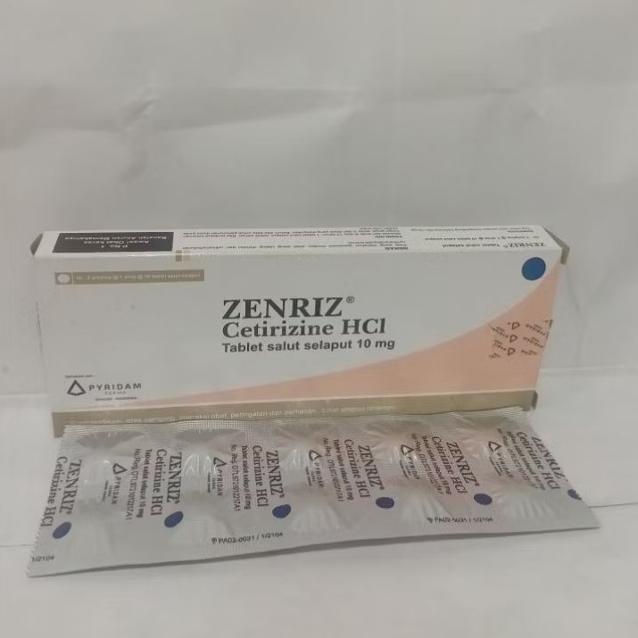 Zenriz 10mg/Cetirizine 10mg strip isi 10 tablet