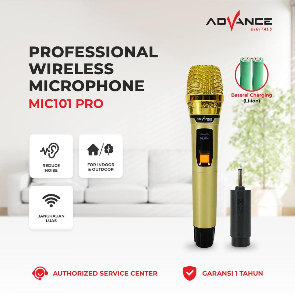 Microphone Advance MIC-101 PRO Profesional Mic Wireless - MIC-101 PRO