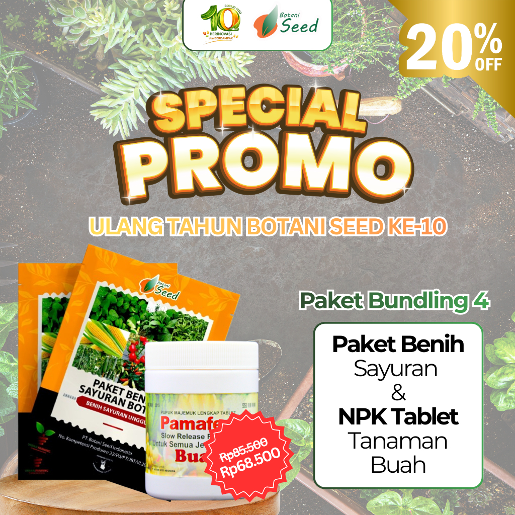 Paket Bundling Spesial - Paket Benih Sayuran + Pupuk NPK Tablet untuk Tanaman Buah