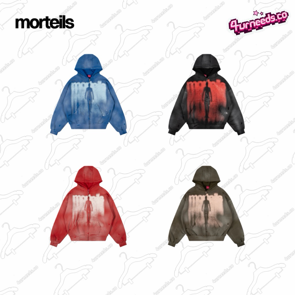 [100% ORIGINAL] Boxy Hoodie Morteils Deconst Black, Army, Red, Blue