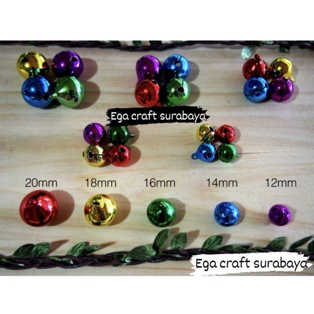 Lonceng per bks isi 100pcs - Lonceng 12mm , 14mm , 16mm , 18mm , 20mm - Klintingan / Lonceng Kucing